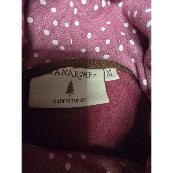 Wanakome Hera Hoodie XL Pink Polka Dot Cowl Neck Rope Drawstring Canada Outdoor - Picture 4 of 16